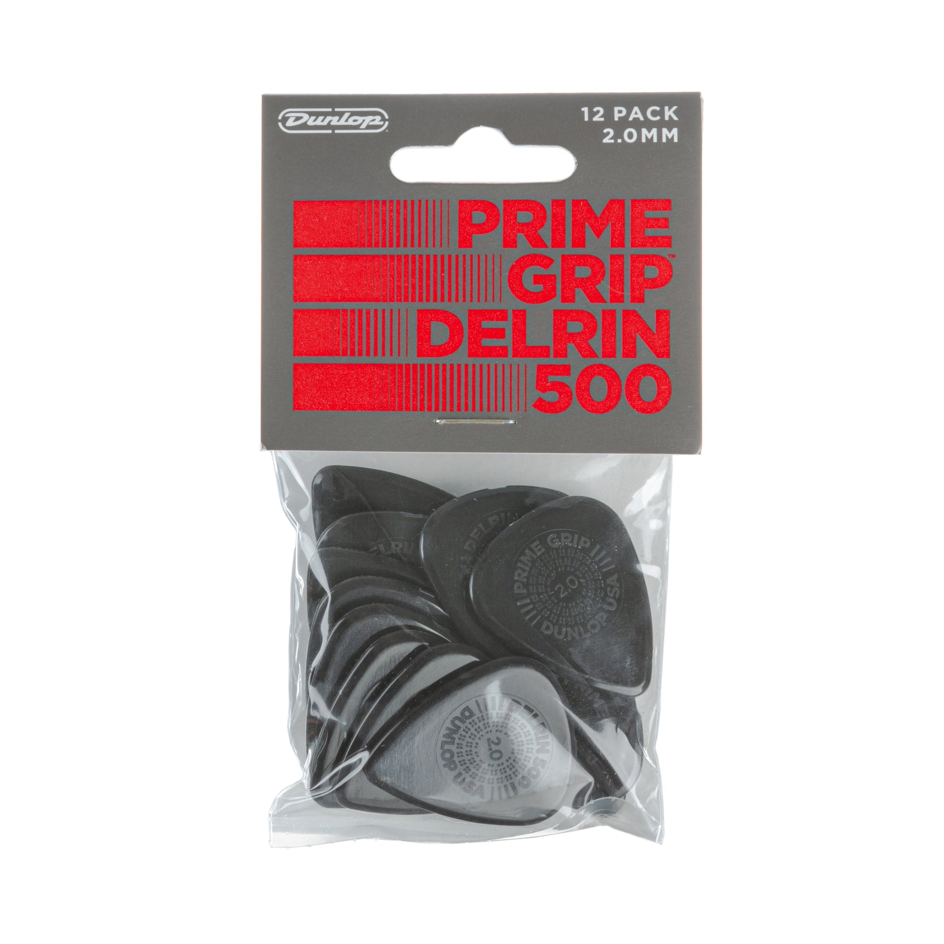 Jim Dunlop DUNLOP PRIMEGRIP 2.0mm DELRIN 500 GUITAR PICK PLAYER'S PACK 12-PACK - 450P200