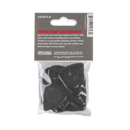 Jim Dunlop DUNLOP PRIMEGRIP 2.0mm DELRIN 500 GUITAR PICK PLAYER'S PACK 12-PACK - 450P200
