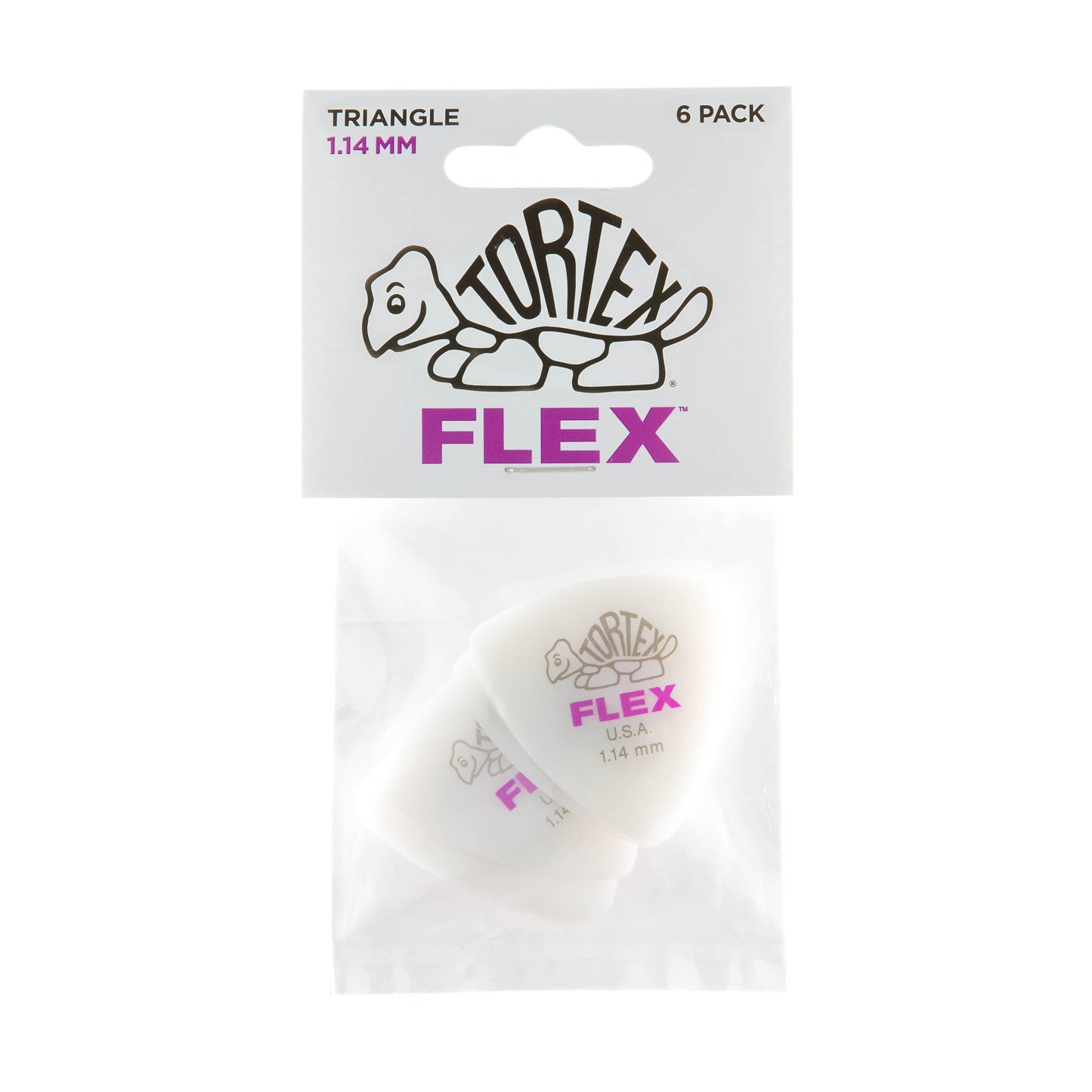Jim Dunlop DUNLOP TORTEX FLEX 1.14mm TRIANGLE GUITAR PICK PLAYER'S PACK 06-PACK - 456P114