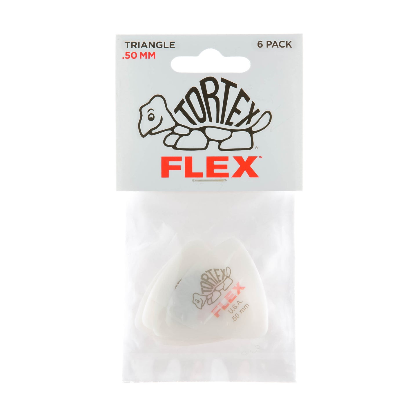 Jim Dunlop DUNLOP TORTEX FLEX .50mm TRIANGLE GUITAR PICK PLAYER'S PACK 06-PACK - 456P050