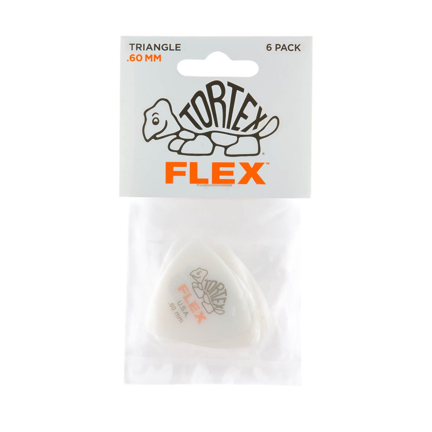 Jim Dunlop DUNLOP TORTEX FLEX .60mm TRIANGLE GUITAR PICK PLAYER'S PACK 06-PACK - 456P060