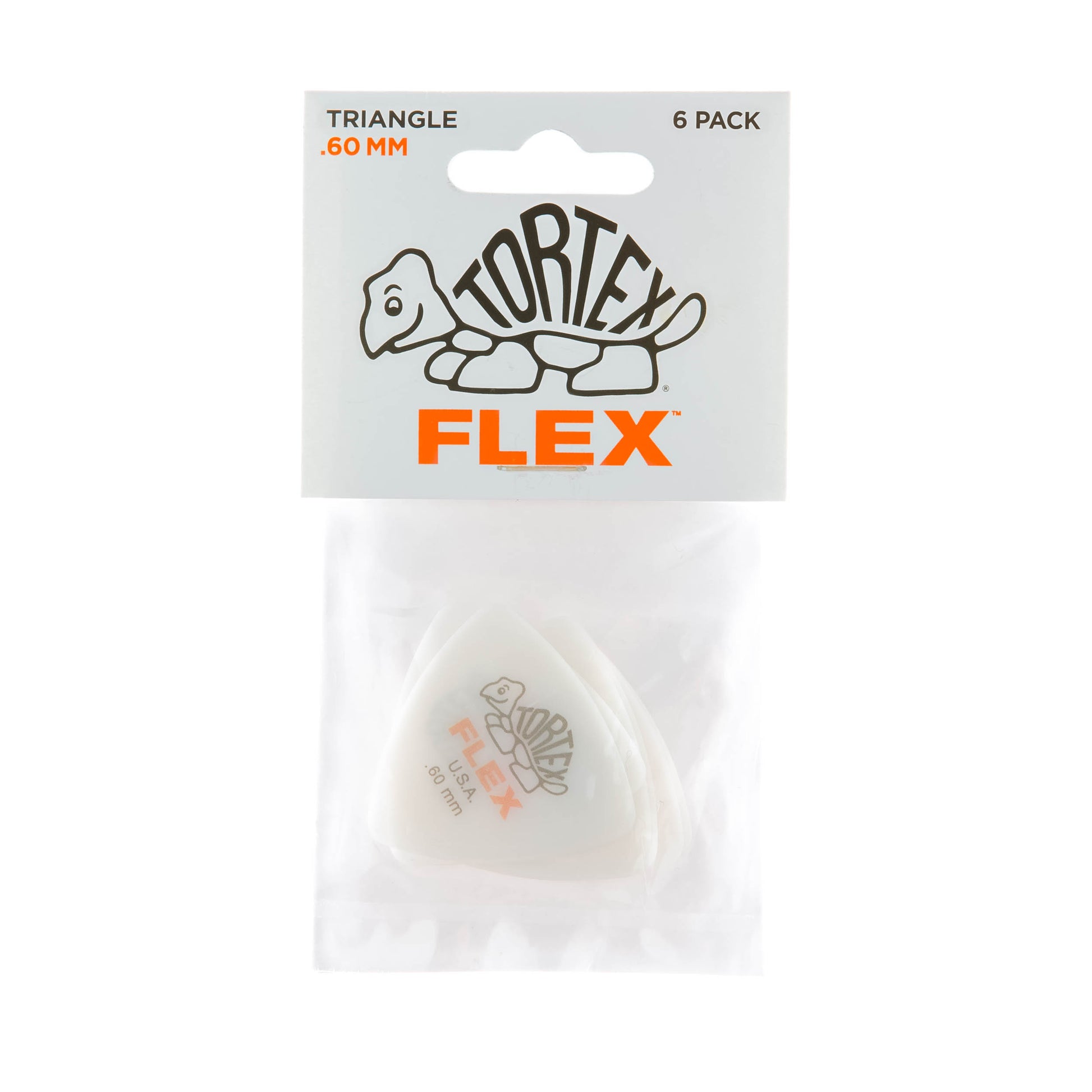 Jim Dunlop DUNLOP TORTEX FLEX .60mm TRIANGLE GUITAR PICK PLAYER'S PACK 06-PACK - 456P060