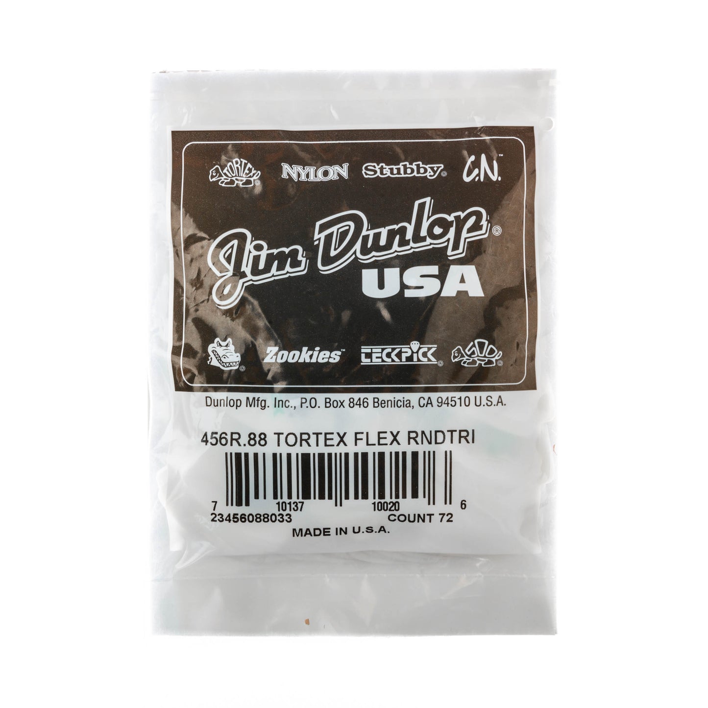 Jim Dunlop DUNLOP TORTEX FLEX .88mm TRIANGLE GUITAR PICK REFILL BAG 72-PACK - 456R088