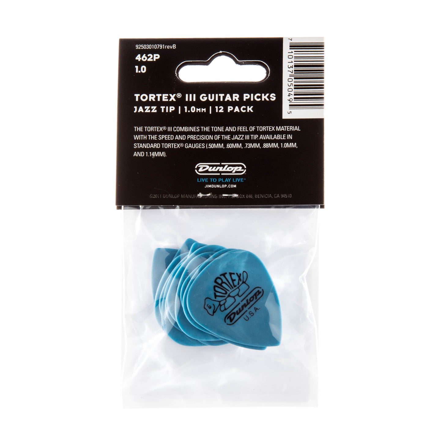 Jim Dunlop DUNLOP TORTEX 1.0mm TIII GUITAR PICK PLAYER'S PACK 12-PACK - 462P100