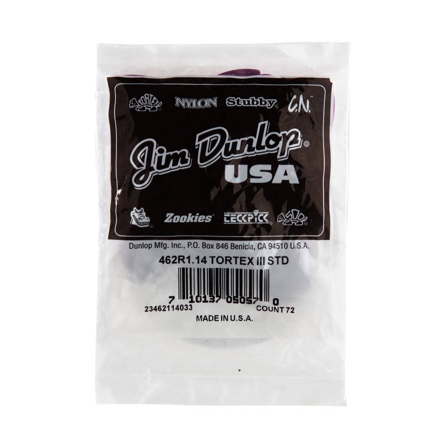 Jim Dunlop DUNLOP TORTEX 1.14mm TIII GUITAR PICK REFILL BAG 72-PACK - 462R114