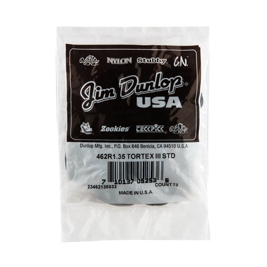 Jim Dunlop DUNLOP TORTEX 1.35mm TIII GUITAR PICK REFILL BAG 72-PACK - 462R135