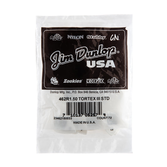 Jim Dunlop DUNLOP TORTEX 1.5mm TIII GUITAR PICK REFILL BAG 72-PACK - 462R150