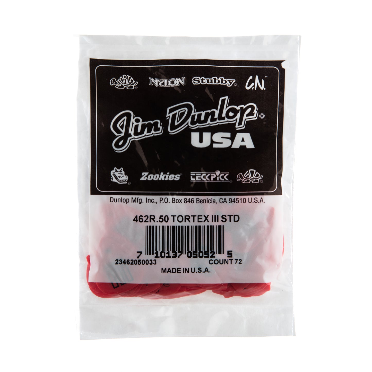 Jim Dunlop DUNLOP TORTEX .50mm TIII GUITAR PICK REFILL BAG 72-PACK - 462R050