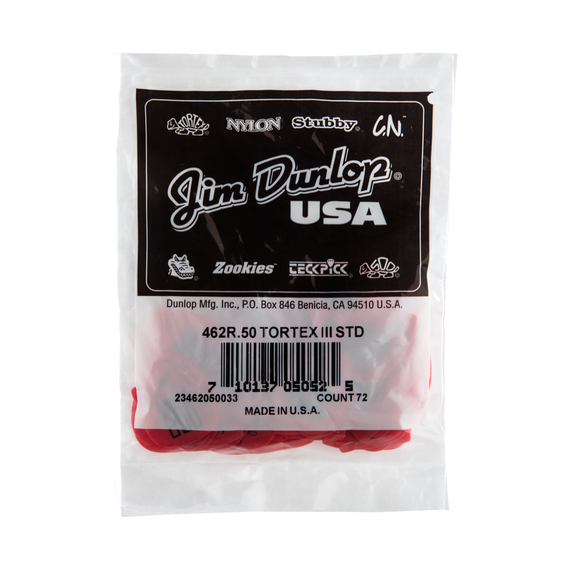 Jim Dunlop DUNLOP TORTEX .50mm TIII GUITAR PICK REFILL BAG 72-PACK - 462R050