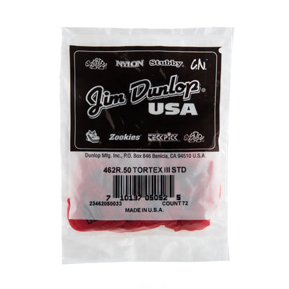 Jim Dunlop DUNLOP TORTEX .50mm TIII GUITAR PICK REFILL BAG 72-PACK - 462R050