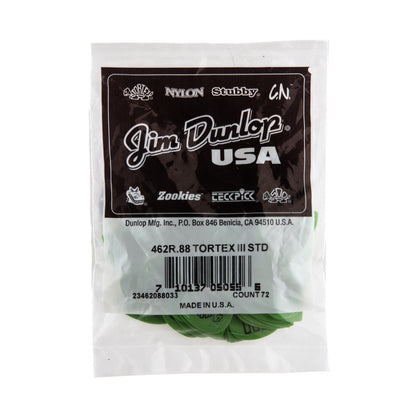 Jim Dunlop DUNLOP TORTEX .88mm TIII GUITAR PICK REFILL BAG 72-PACK - 462R088