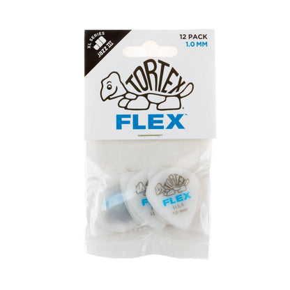 Jim Dunlop DUNLOP TORTEX FLEX 1.0mm JAZZ III XL GUITAR PICK PLAYER'S PACK 12 -PACK - 466P100