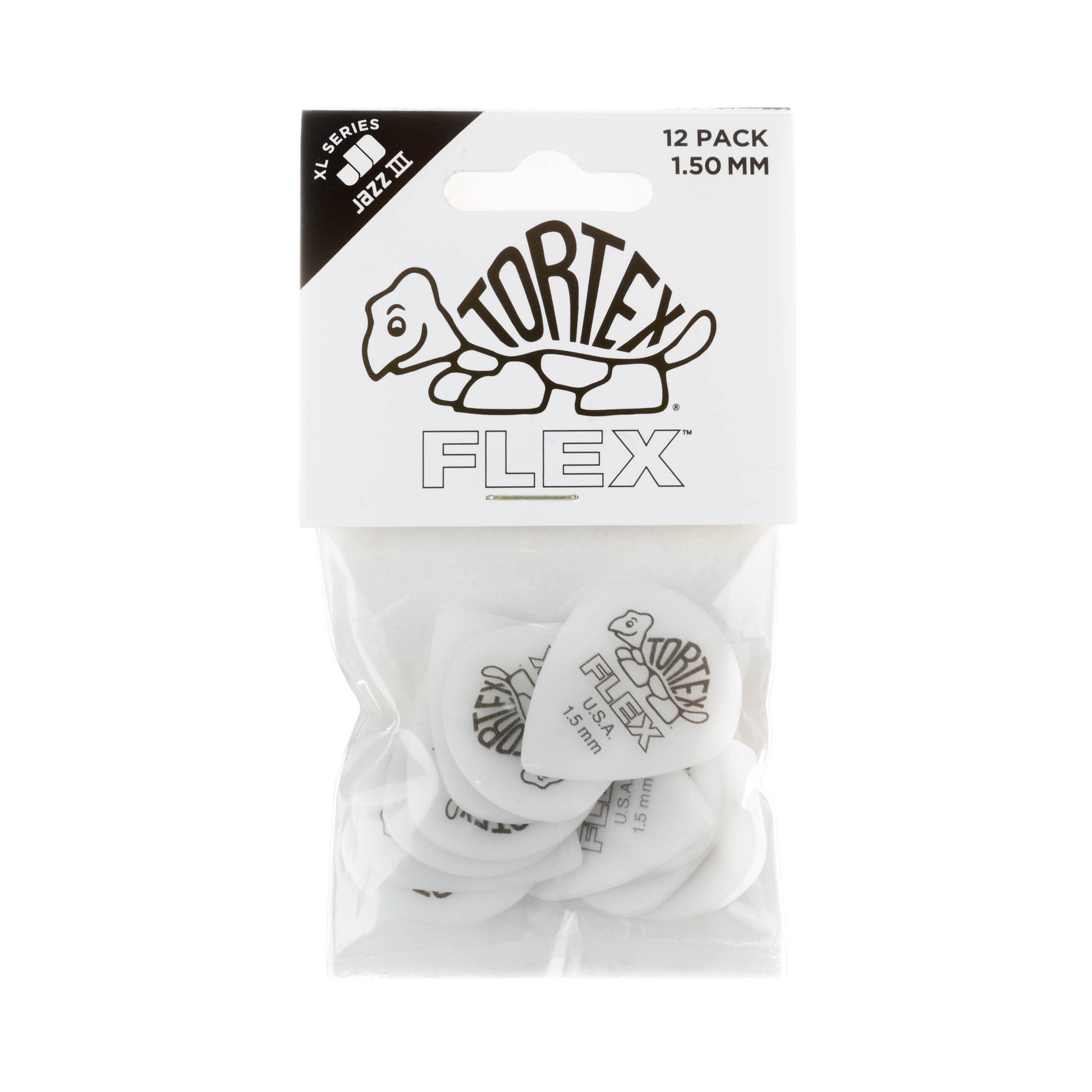 Jim Dunlop DUNLOP TORTEX FLEX 1.50mm JAZZ III XL GUITAR PICK PLAYER'S PACK 12 -PACK - 466P150