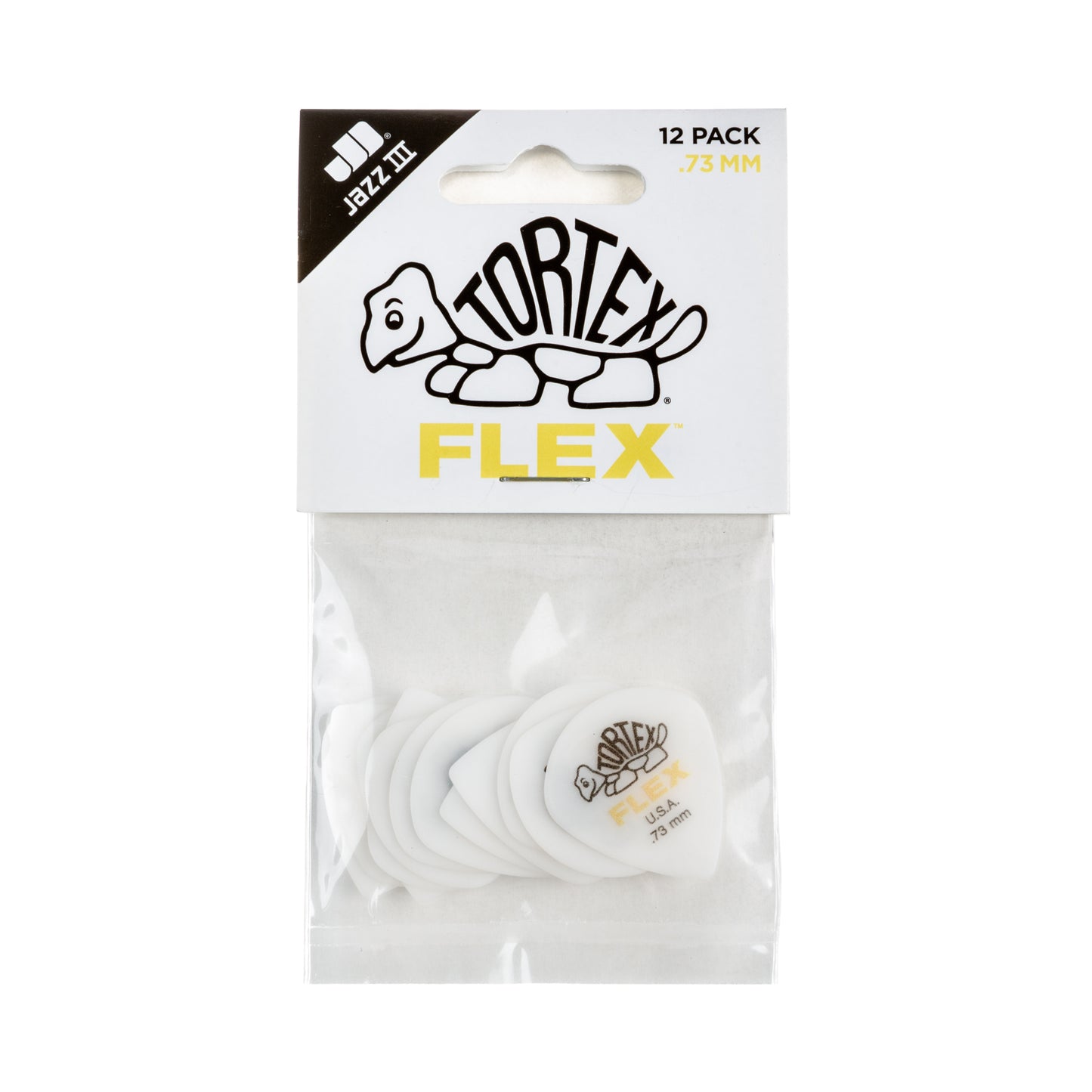 Jim Dunlop DUNLOP TORTEX FLEX .73mm JAZZ III GUITAR PICK PLAYER'S PACK 12 -PACK - 468P073