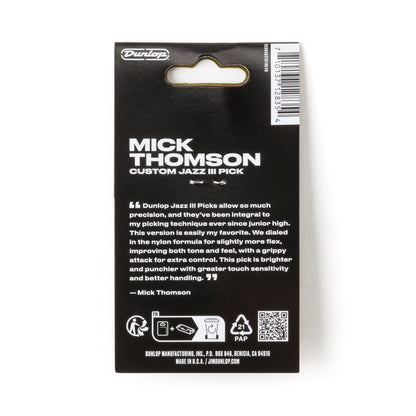 Jim Dunlop DUNLOP MICK THOMSON CUSTOM 1.38mm JAZZ III GUITAR PICK PLAYER'S PACK 06-PACK - 471PMT