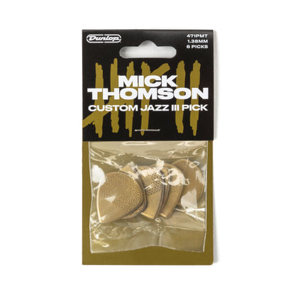 Jim Dunlop DUNLOP MICK THOMSON CUSTOM 1.38mm JAZZ III GUITAR PICK PLAYER'S PACK 06-PACK - 471PMT