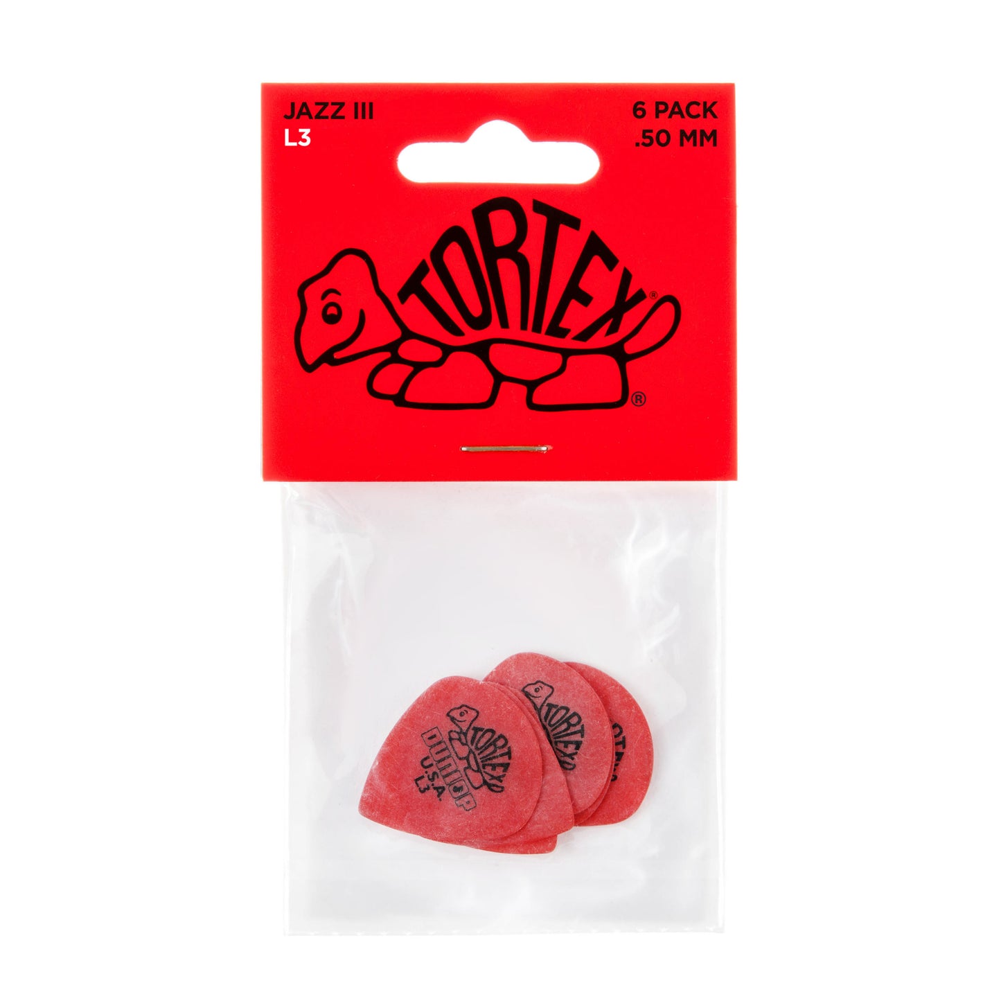 Jim Dunlop DUNLOP TORTEX JAZZ III GUITAR PICK PLAYER'S PACK LIGHT 06-PACK - 472PL3
