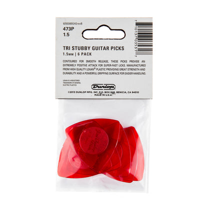 Jim Dunlop DUNLOP TRI STUBBY 1.5mm GUITAR PICK PLAYER'S PACK 06-PACK - 473P150