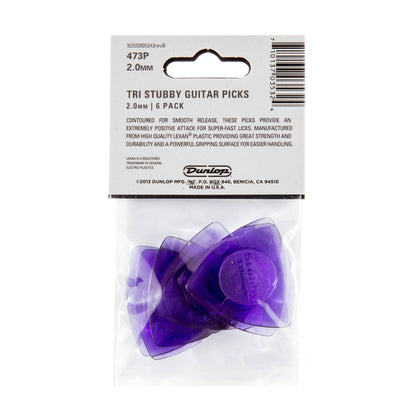 Jim Dunlop DUNLOP TRI STUBBY 2.0mm GUITAR PICK PLAYER'S PACK 06-PACK - 473P200