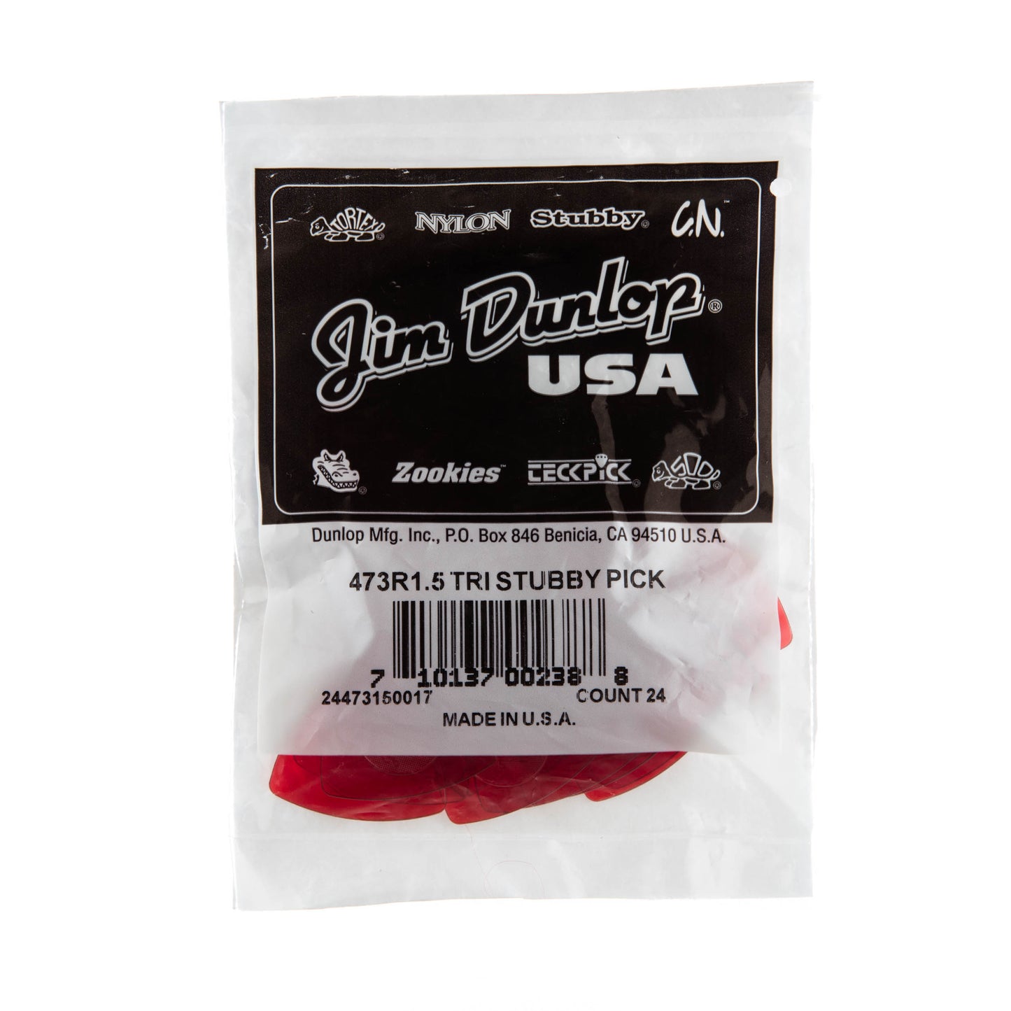 Jim Dunlop DUNLOP TRI STUBBY 1.5mm GUITAR PICK REFILL BAG 24-PACK - 473R150