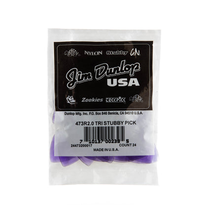 Jim Dunlop DUNLOP TRI STUBBY 2.0mm GUITAR PICK REFILL BAG 24-PACK - 473R200