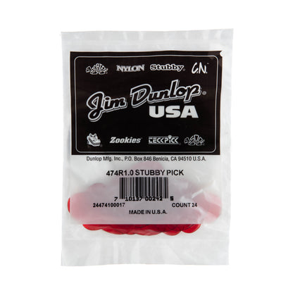 Jim Dunlop DUNLOP STUBBY 1.0mm JAZZ GUITAR PICK REFILL BAG 24-PACK - 474R100