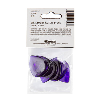 Jim Dunlop DUNLOP BIG STUBBY 3.0mm GUITAR PICK PLAYER'S PACK 06-PACK - 475P300