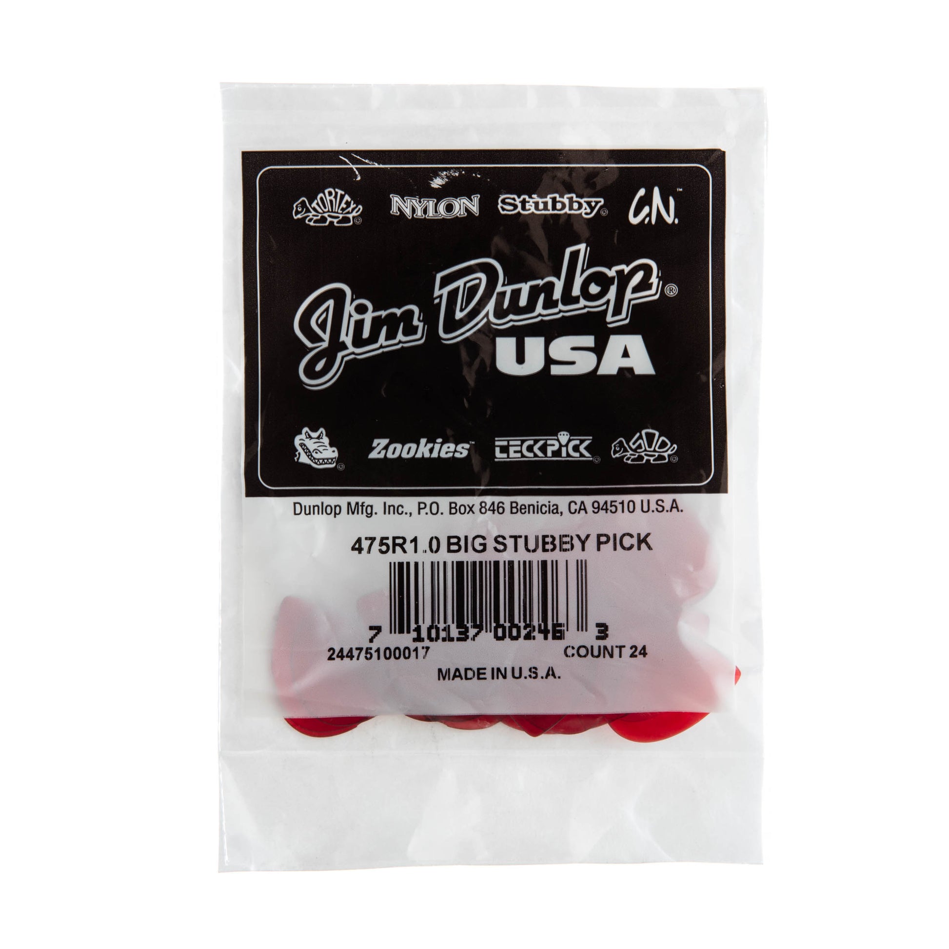 Jim Dunlop DUNLOP BIG STUBBY 1.0mm GUITAR PICK REFILL BAG 24-PACK - 475R100