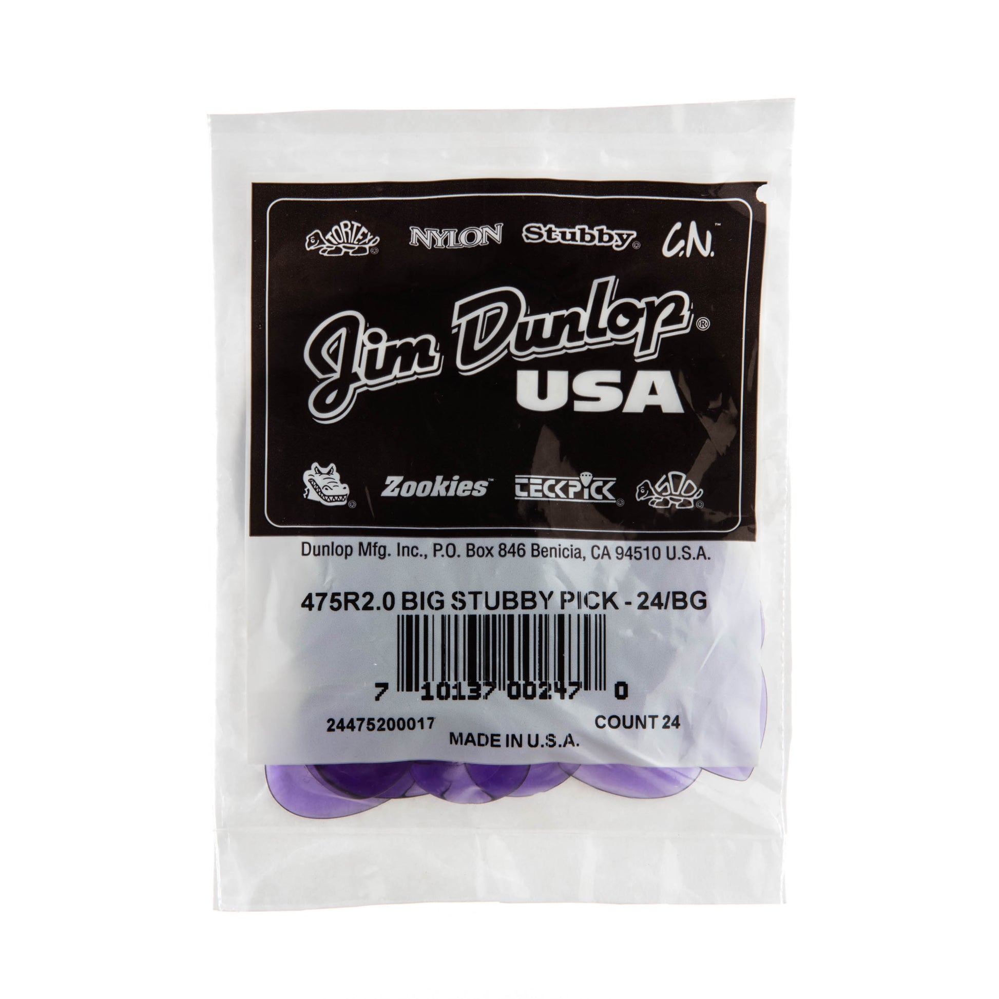Jim Dunlop DUNLOP BIG STUBBY 2.0mm GUITAR PICK REFILL BAG 24-PACK - 475R200