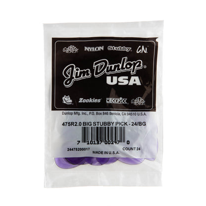 Jim Dunlop DUNLOP BIG STUBBY 2.0mm GUITAR PICK REFILL BAG 24-PACK - 475R200