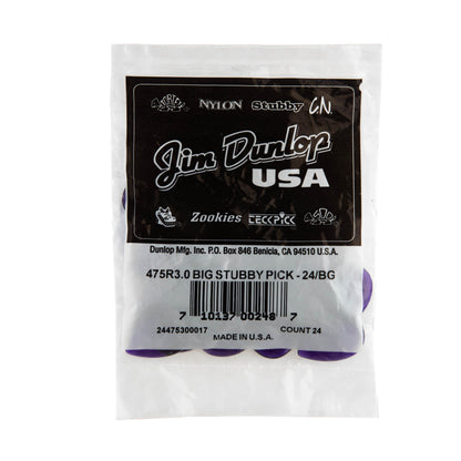 Jim Dunlop DUNLOP BIG STUBBY 3.0mm GUITAR PICK REFILL BAG 24-PACK - 475R300