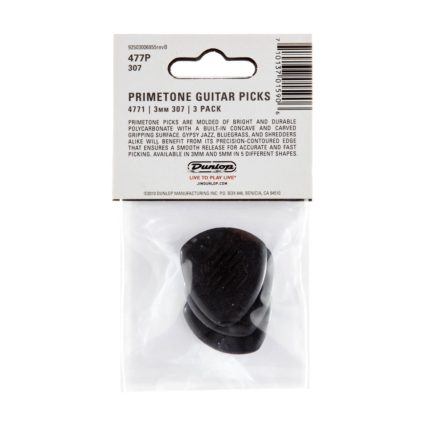 Jim Dunlop DUNLOP PRIMETONE CLASSIC LARGE ROUND TIP 3.0mm GUITAR PICK PLAYER'S PACK 03-PACK - 477P307