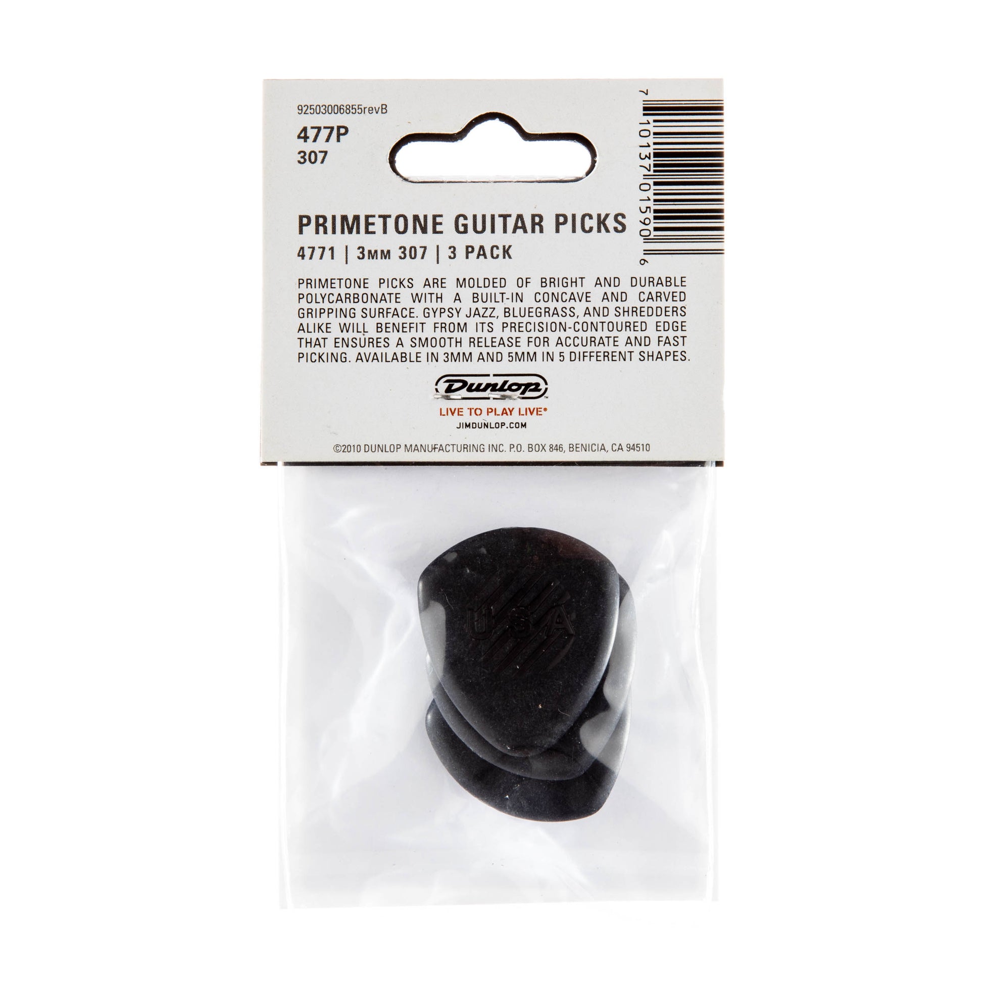 Jim Dunlop DUNLOP PRIMETONE CLASSIC LARGE ROUND TIP 3.0mm GUITAR PICK PLAYER'S PACK 03-PACK - 477P307