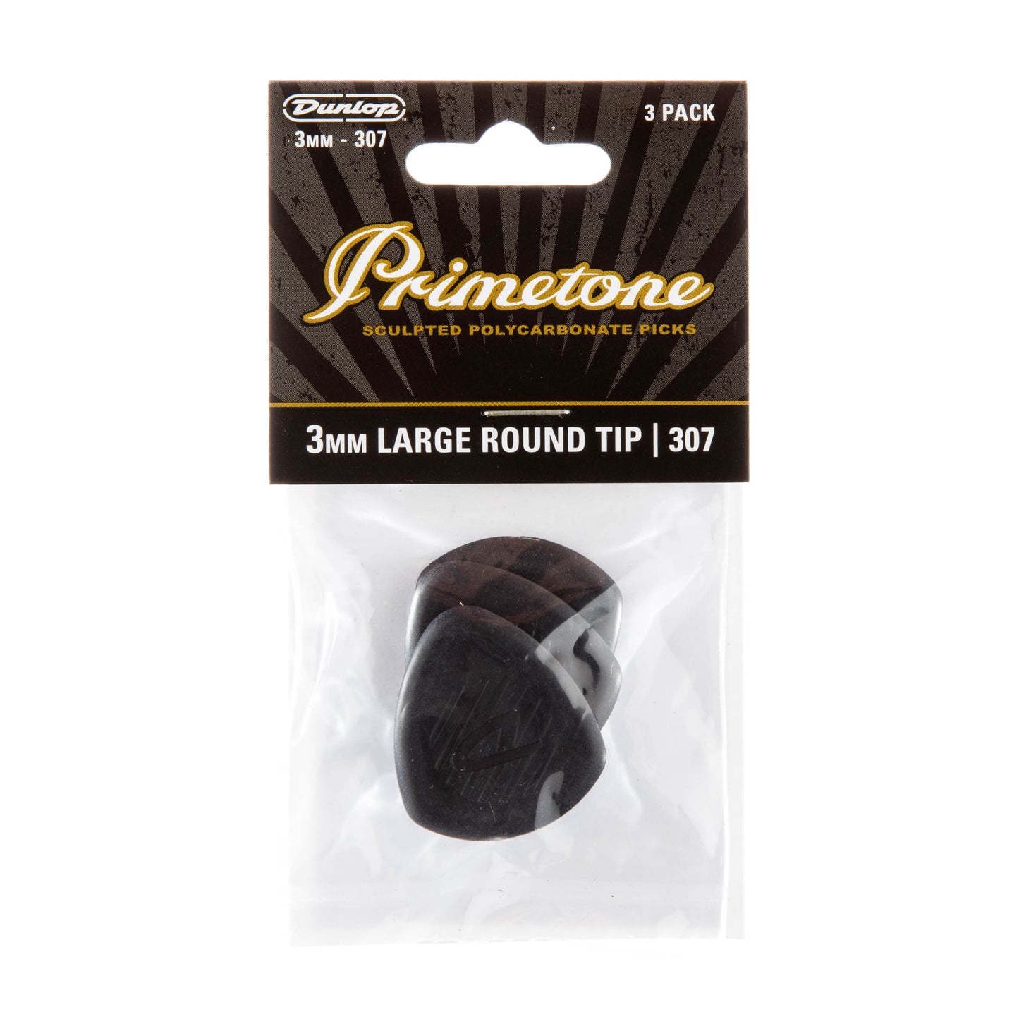 Jim Dunlop DUNLOP PRIMETONE CLASSIC LARGE ROUND TIP 3.0mm GUITAR PICK PLAYER'S PACK 03-PACK - 477P307