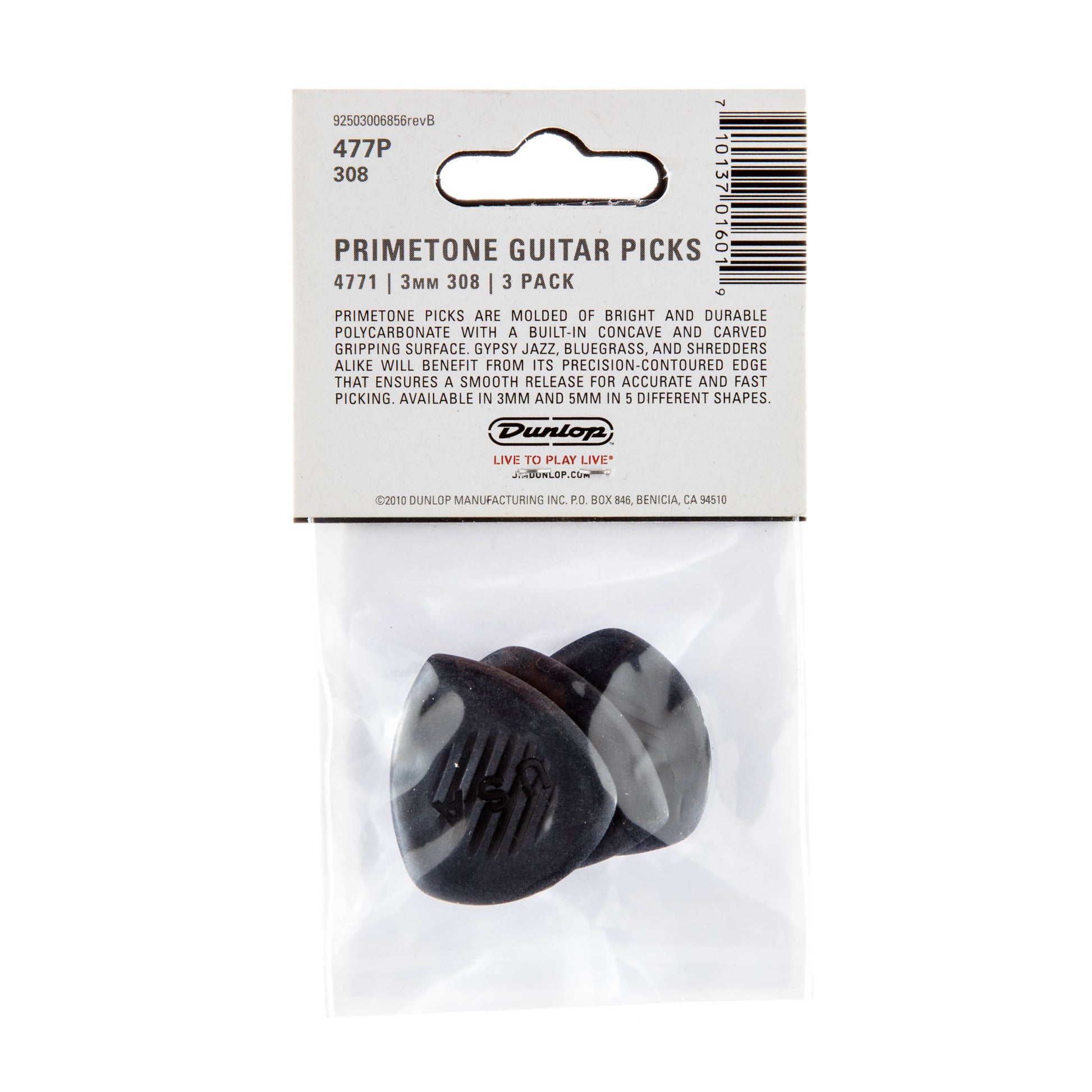 Jim Dunlop DUNLOP PRIMETONE CLASSIC LARGE SHARP TIP 3.0mm GUITAR PICK PLAYER'S PACK 03-PACK - 477P308