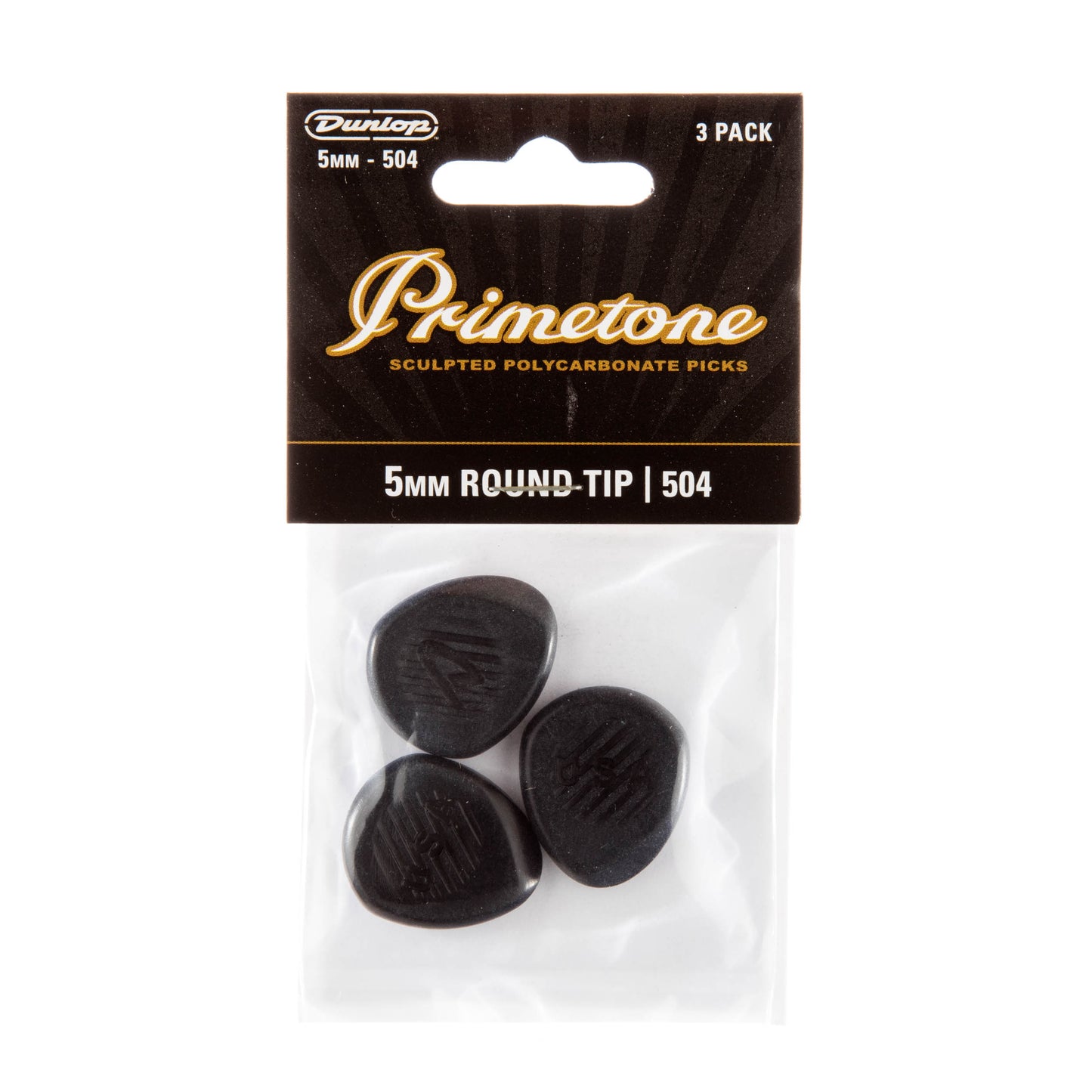 Jim Dunlop DUNLOP PRIMETONE CLASSIC ROUND TIP 5.0mm GUITAR PICK PLAYER'S PACK 03-PACK - 477P504