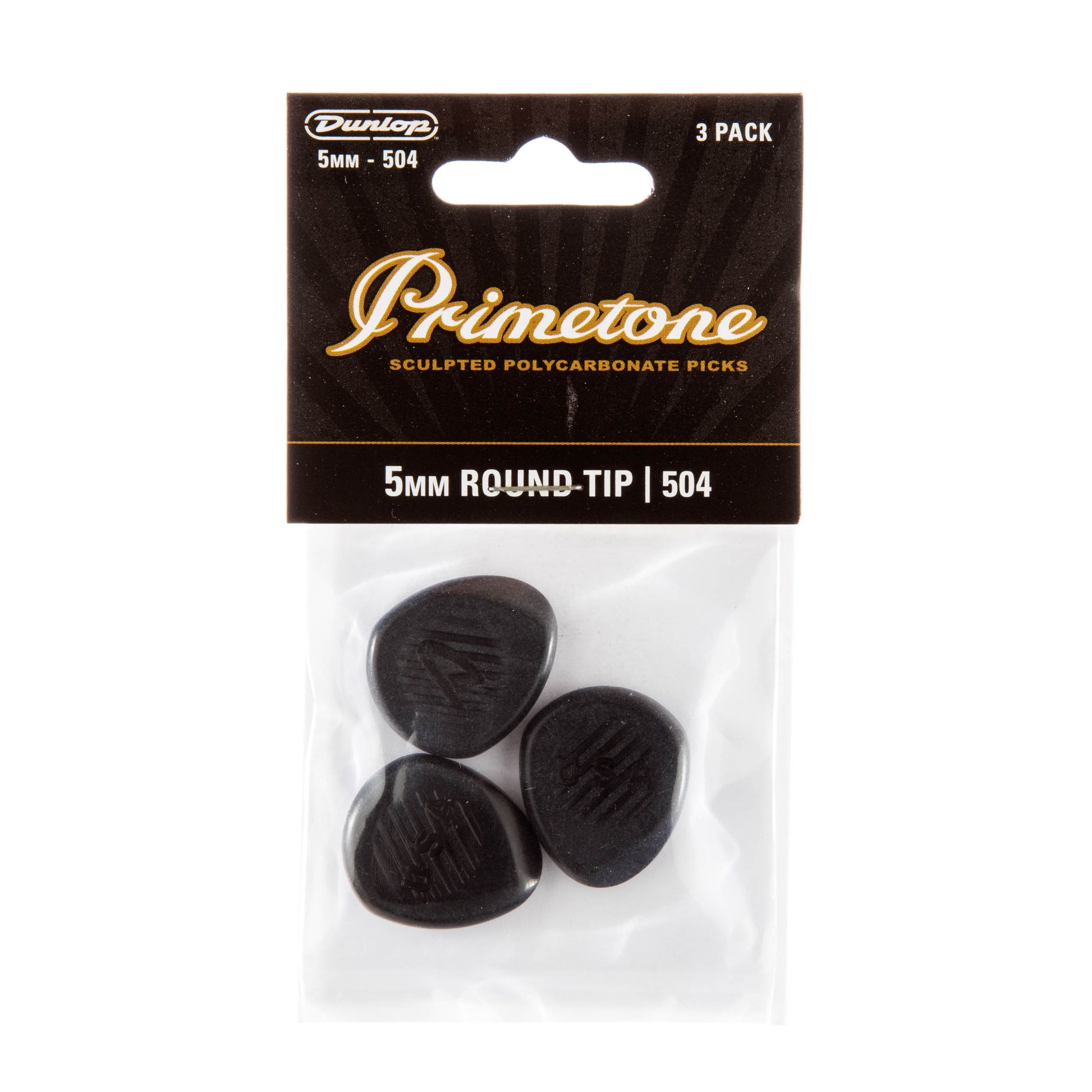 Jim Dunlop DUNLOP PRIMETONE CLASSIC ROUND TIP 5.0mm GUITAR PICK PLAYER'S PACK 03-PACK - 477P504