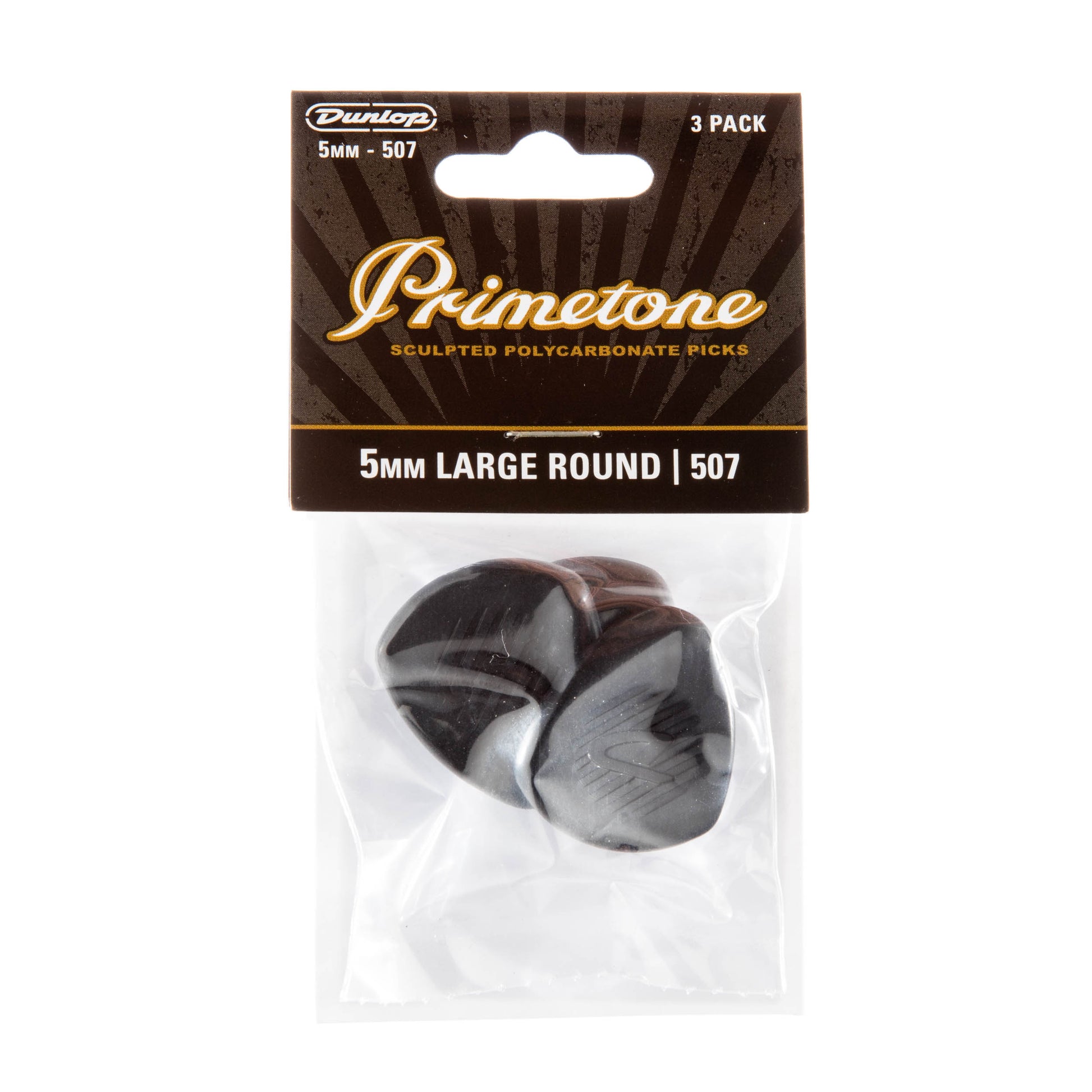 Jim Dunlop DUNLOP PRIMETONE CLASSIC LARGE ROUND TIP 5.0mm GUITAR PICK PLAYER'S PACK 03-PACK - 477P507