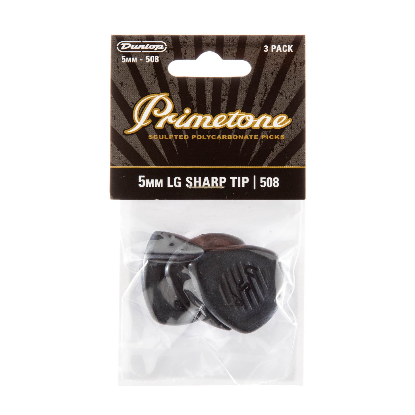 Jim Dunlop DUNLOP PRIMETONE CLASSIC LARGE SHARP TIP 5.0mm GUITAR PICK PLAYER'S PACK 03-PACK - 477P508