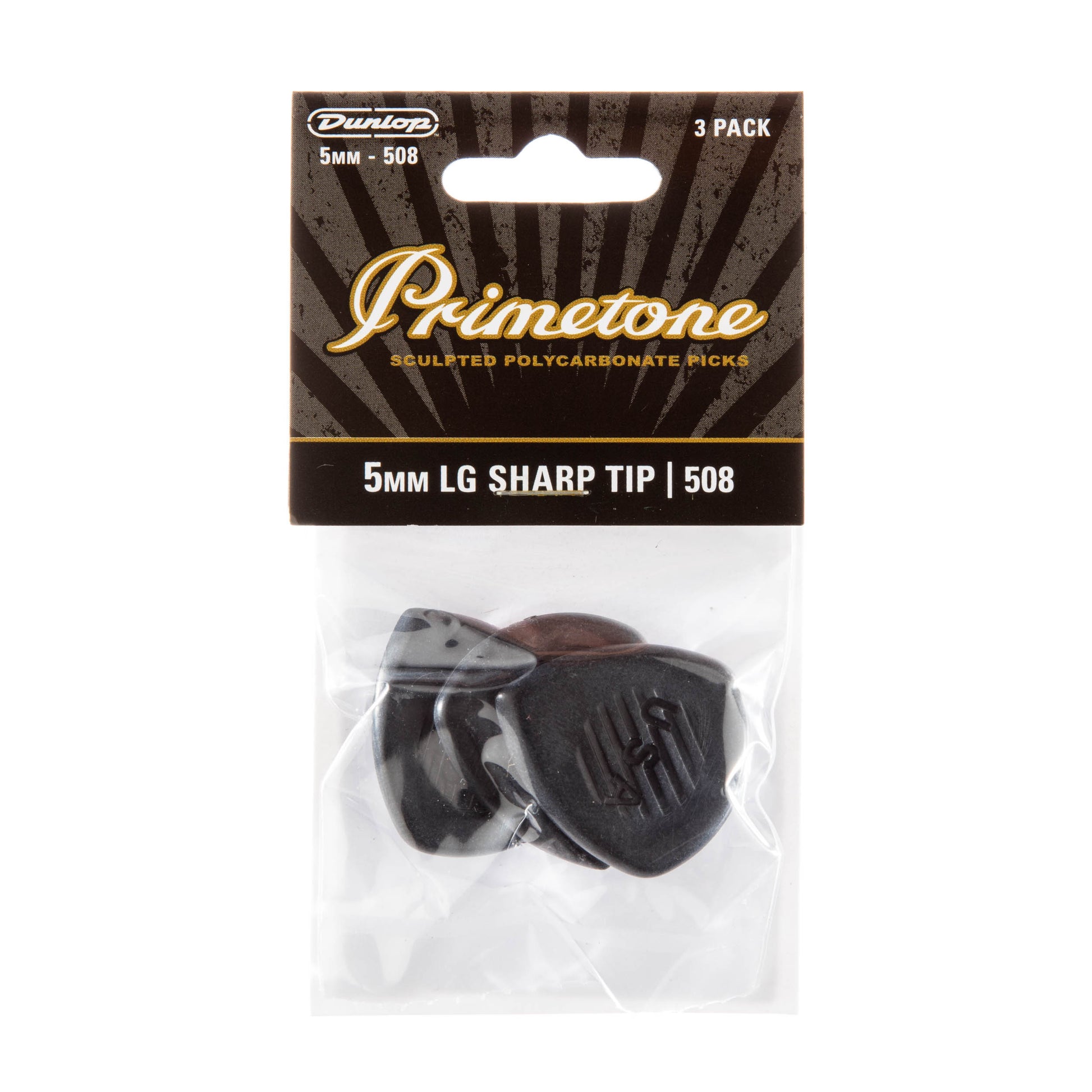 Jim Dunlop DUNLOP PRIMETONE CLASSIC LARGE SHARP TIP 5.0mm GUITAR PICK PLAYER'S PACK 03-PACK - 477P508