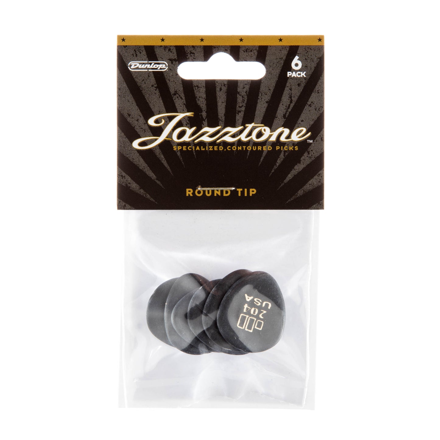 Jim Dunlop DUNLOP JAZZTONE ROUND TIP 2.08mm GUITAR PICK PLAYER'S PACK 06-PACK - 477P204