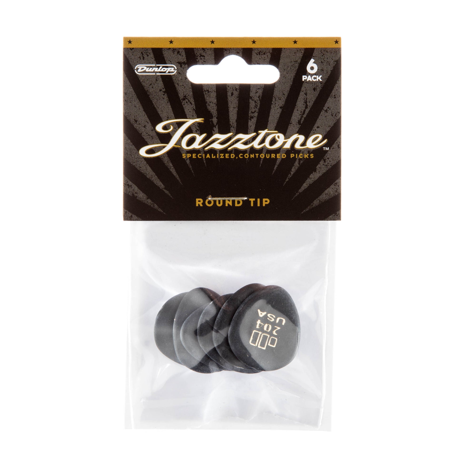 Jim Dunlop DUNLOP JAZZTONE ROUND TIP 2.08mm GUITAR PICK PLAYER'S PACK 06-PACK - 477P204
