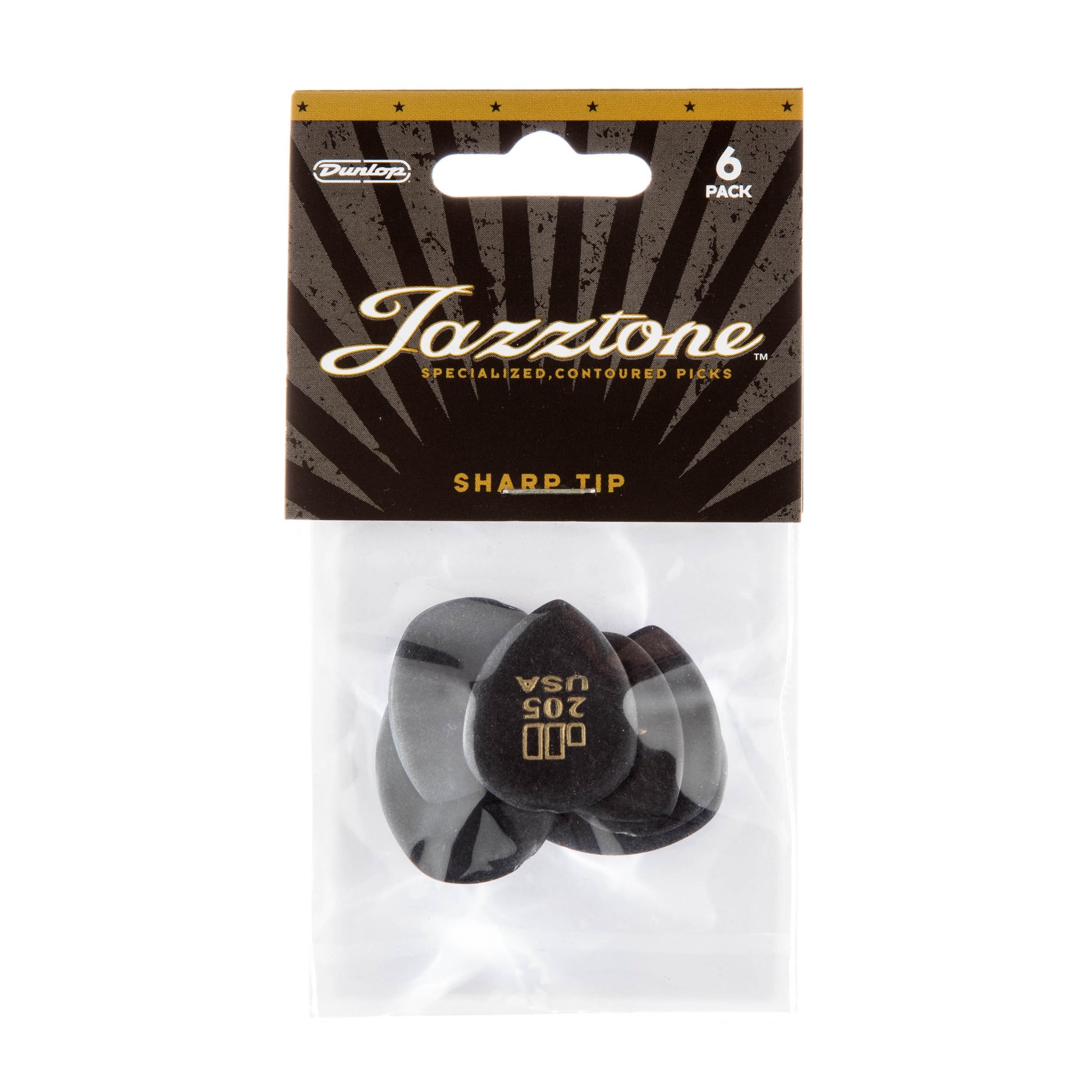 Jim Dunlop DUNLOP JAZZTONE POINT TIP 2.08mm GUITAR PICK PLAYER'S PACK 06-PACK - 477P205