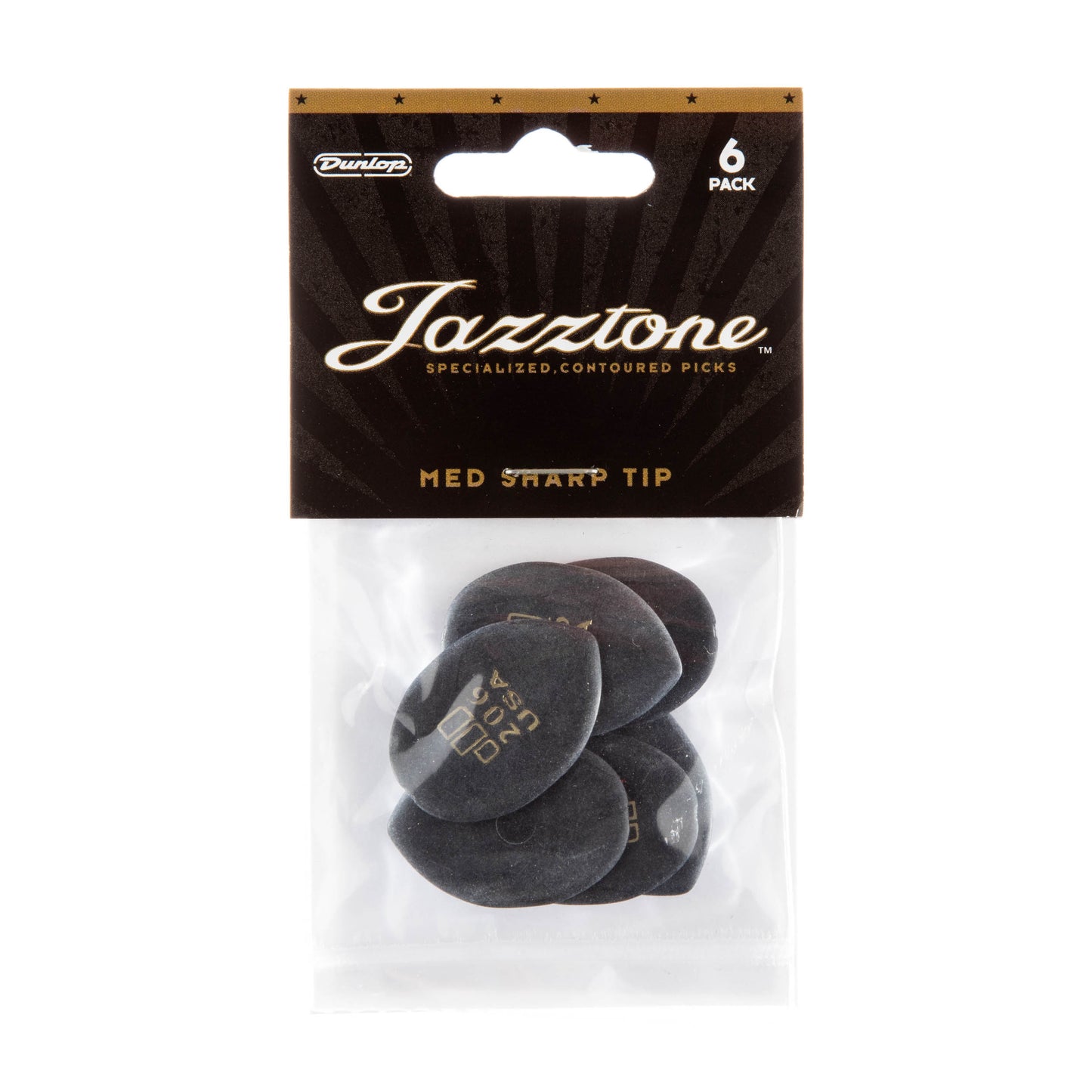 Jim Dunlop DUNLOP JAZZTONE MEDIUM TIP 2.08mm GUITAR PICK PLAYER'S PACK 06-PACK - 477P206