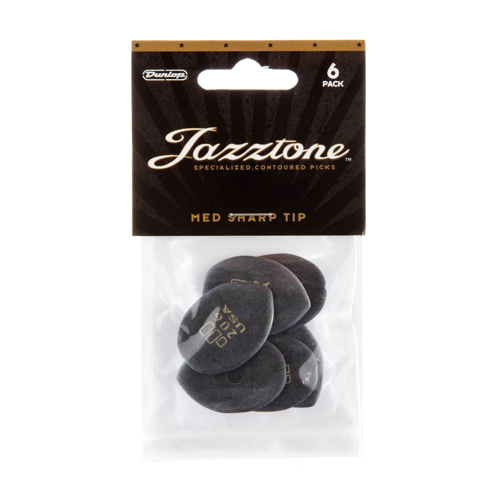 Jim Dunlop DUNLOP JAZZTONE MEDIUM TIP 2.08mm GUITAR PICK PLAYER'S PACK 06-PACK - 477P206