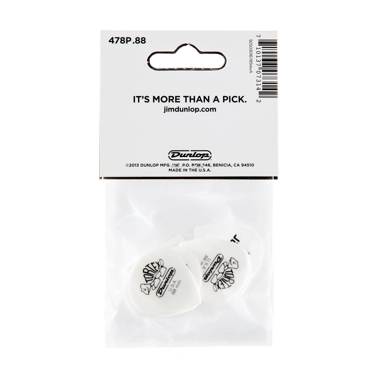 Jim Dunlop DUNLOP TORTEX WHITE .88mm JAZZ III GUITAR PICK PLAYER'S PACK 12-PACK - 478P088