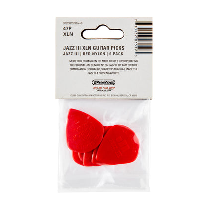 Jim Dunlop DUNLOP JAZZ III 1.38mm XL NYLON GUITAR PICK PLAYER'S PACK 06-PACK - 47PXLN