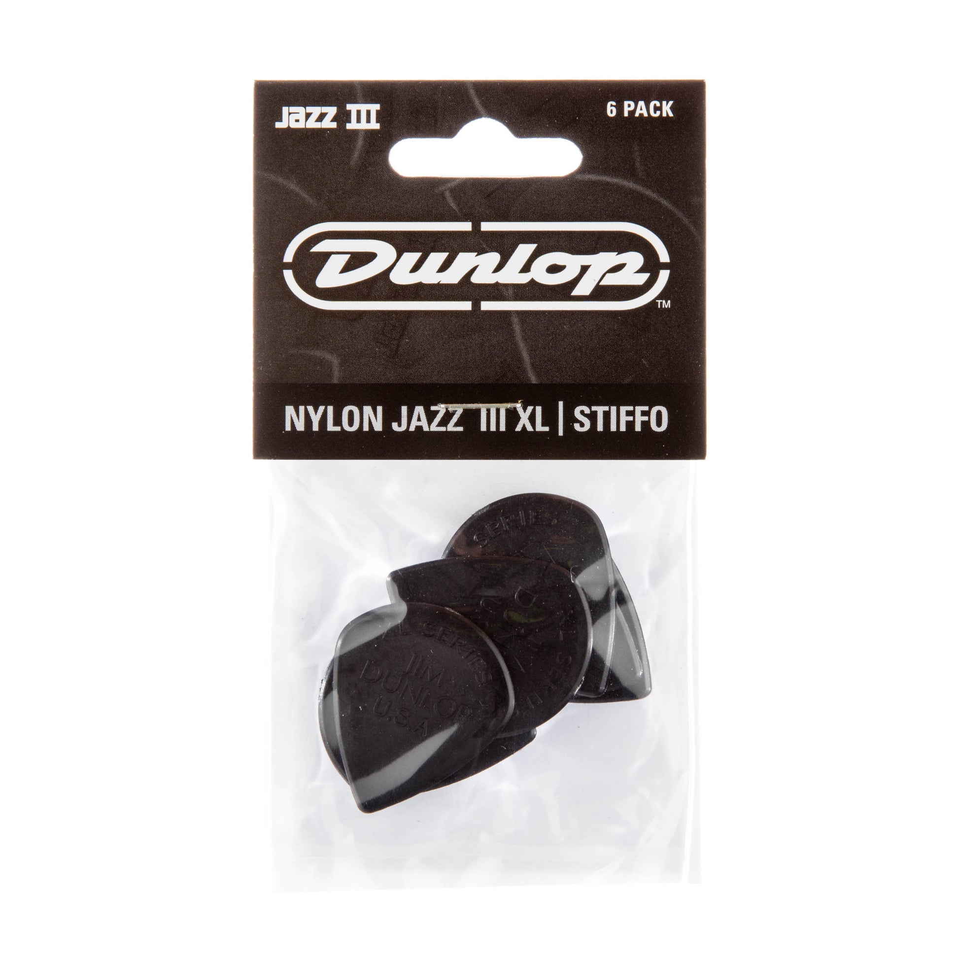 Jim Dunlop DUNLOP JAZZ III 1.38mm XL STIFFO NYLON GUITAR PICK PLAYER'S PACK 06-PACK - 47PXLS