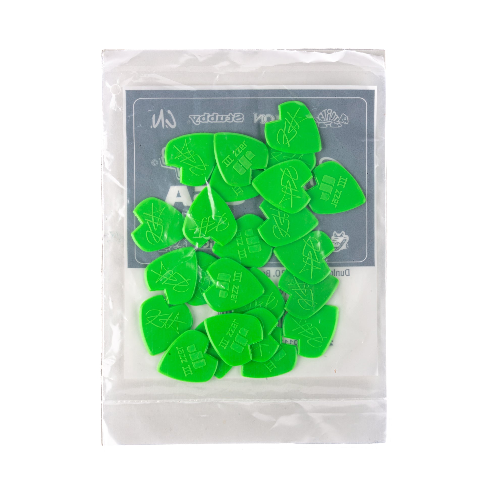 Jim Dunlop DUNLOP KIRK HAMMETT 1.38mm JAZZ III GREEN GUITAR PICK REFILL BAG 24-PACK - 47RKH3N
