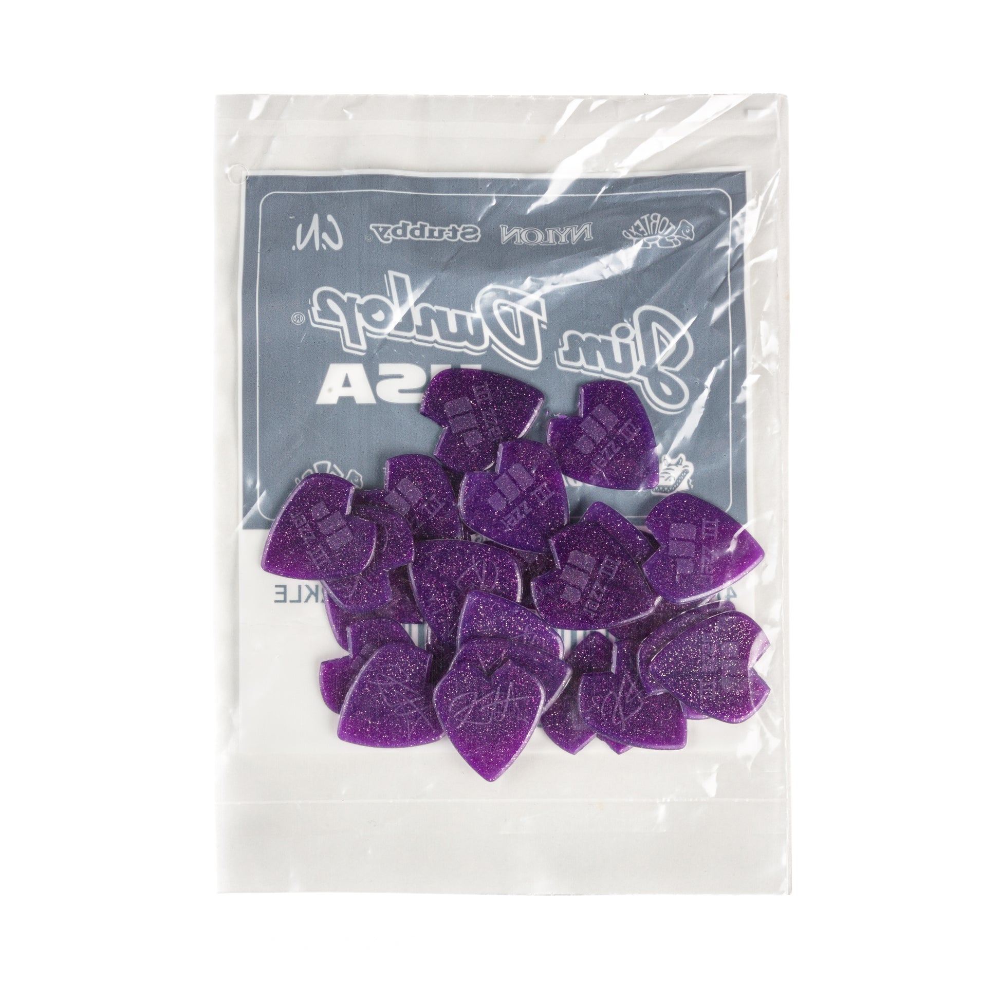 Jim Dunlop DUNLOP KIRK HAMMETT 1.38mm JAZZ III PURPLE SPARKLE GUITAR PICK REFILL BAG 24-PACK - 47RKH3NPS